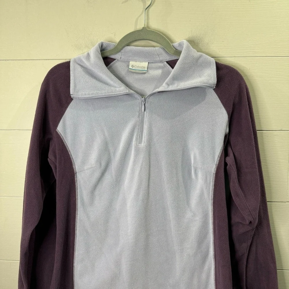 Columbia | Women’s Quarter Zip Purple Colorblock Lightweight Sweater Size Medium
